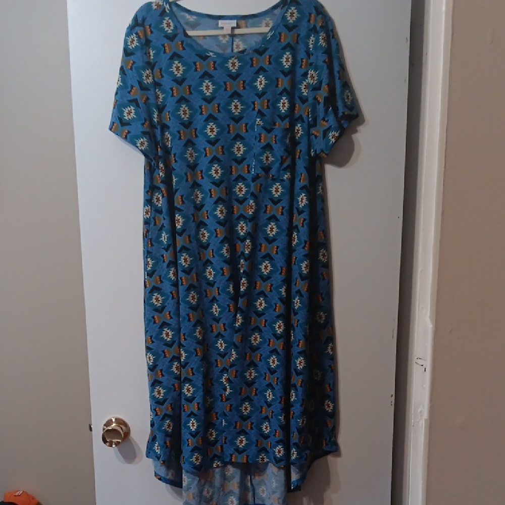 LuLaRoe Blue Patterned Women's Dress